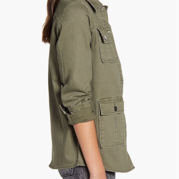 1822 Denim Utility Army Green Jacket - Picture 4 of 8